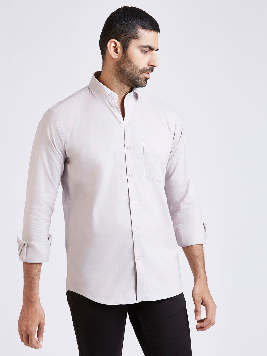 Truffle Grey - Oxford slim fit shirt