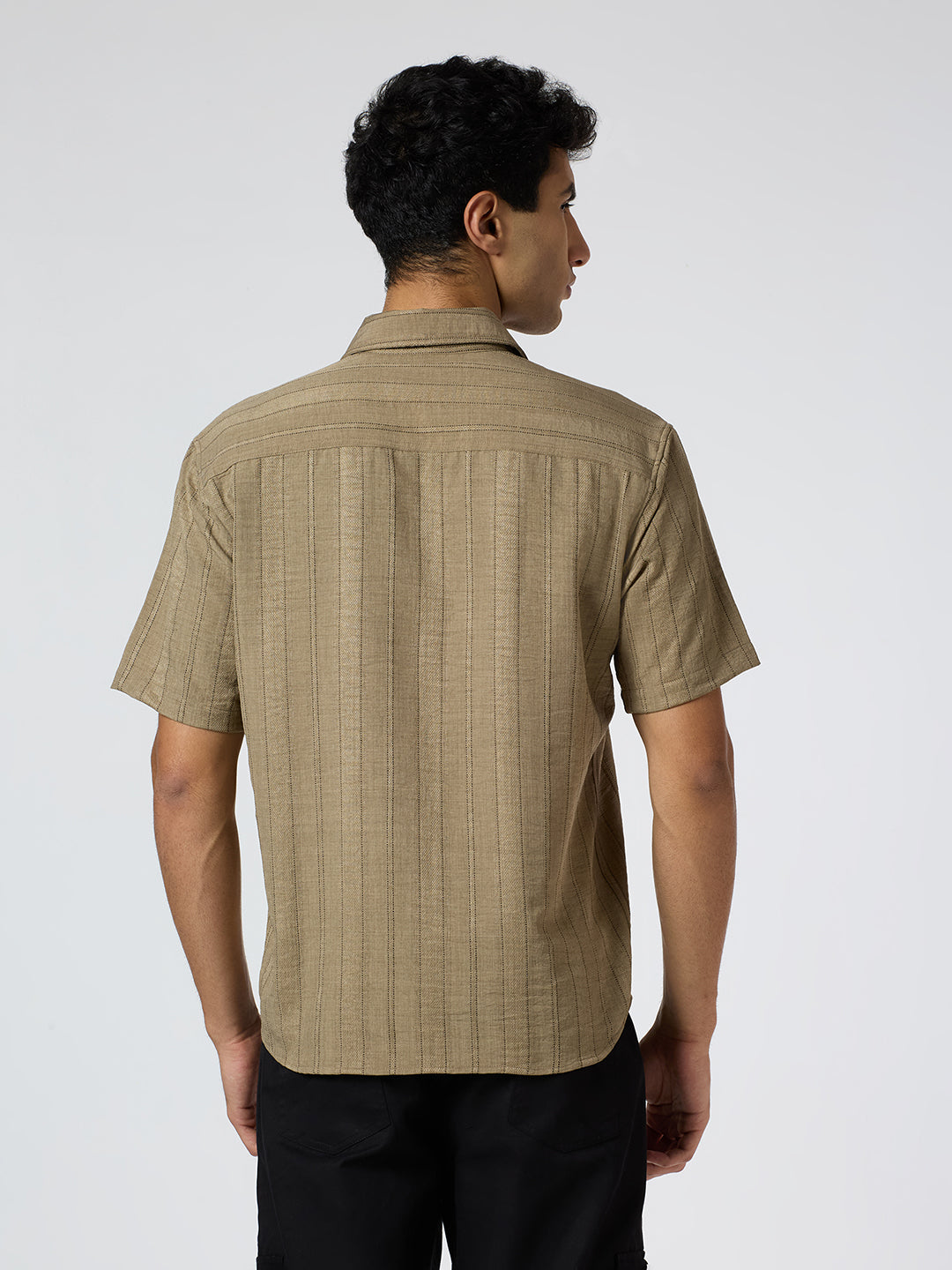 Gridplay Half-Sleeves Striped shirt - Dark Brown