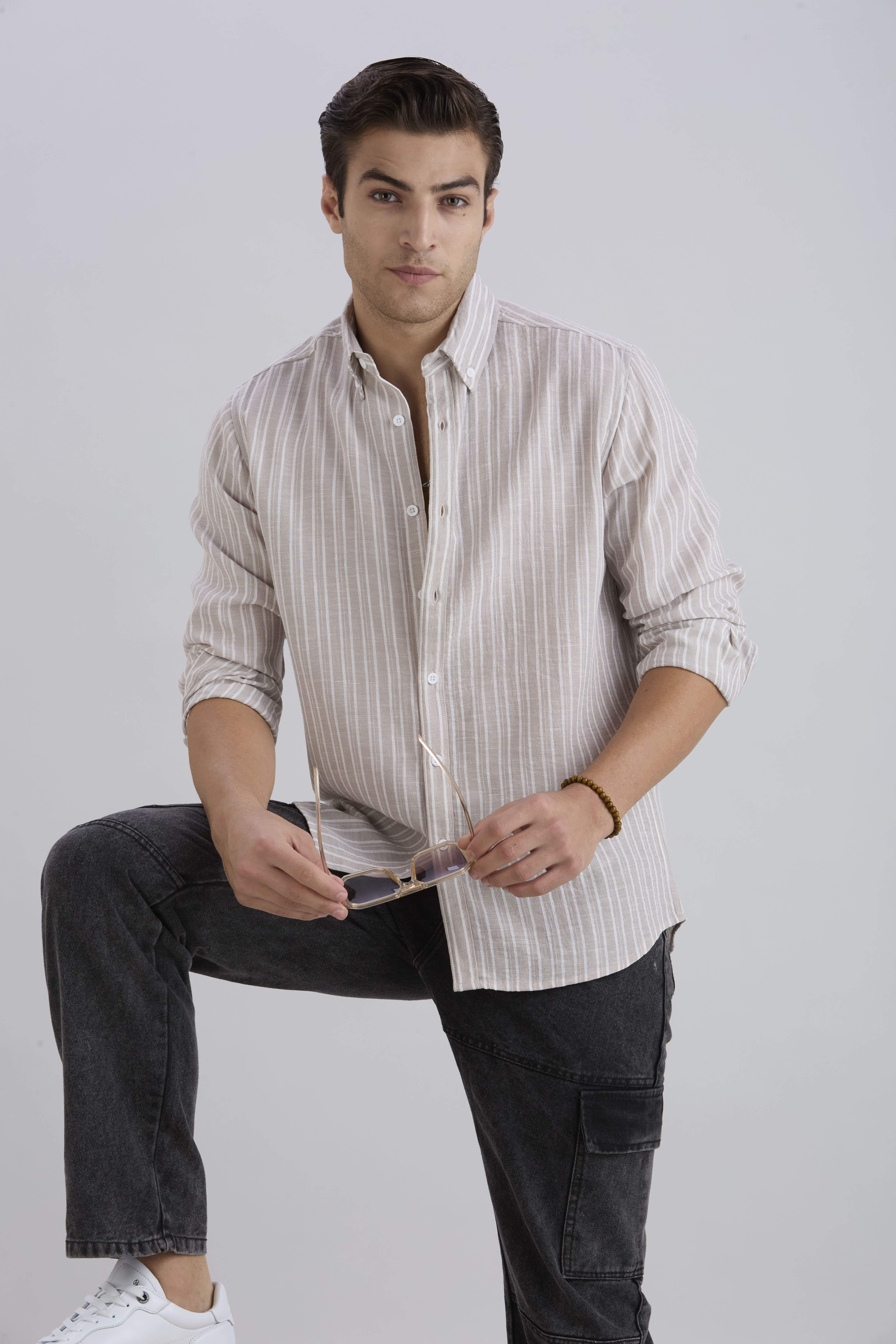 Horizon Stripes Shirt - Light Brown