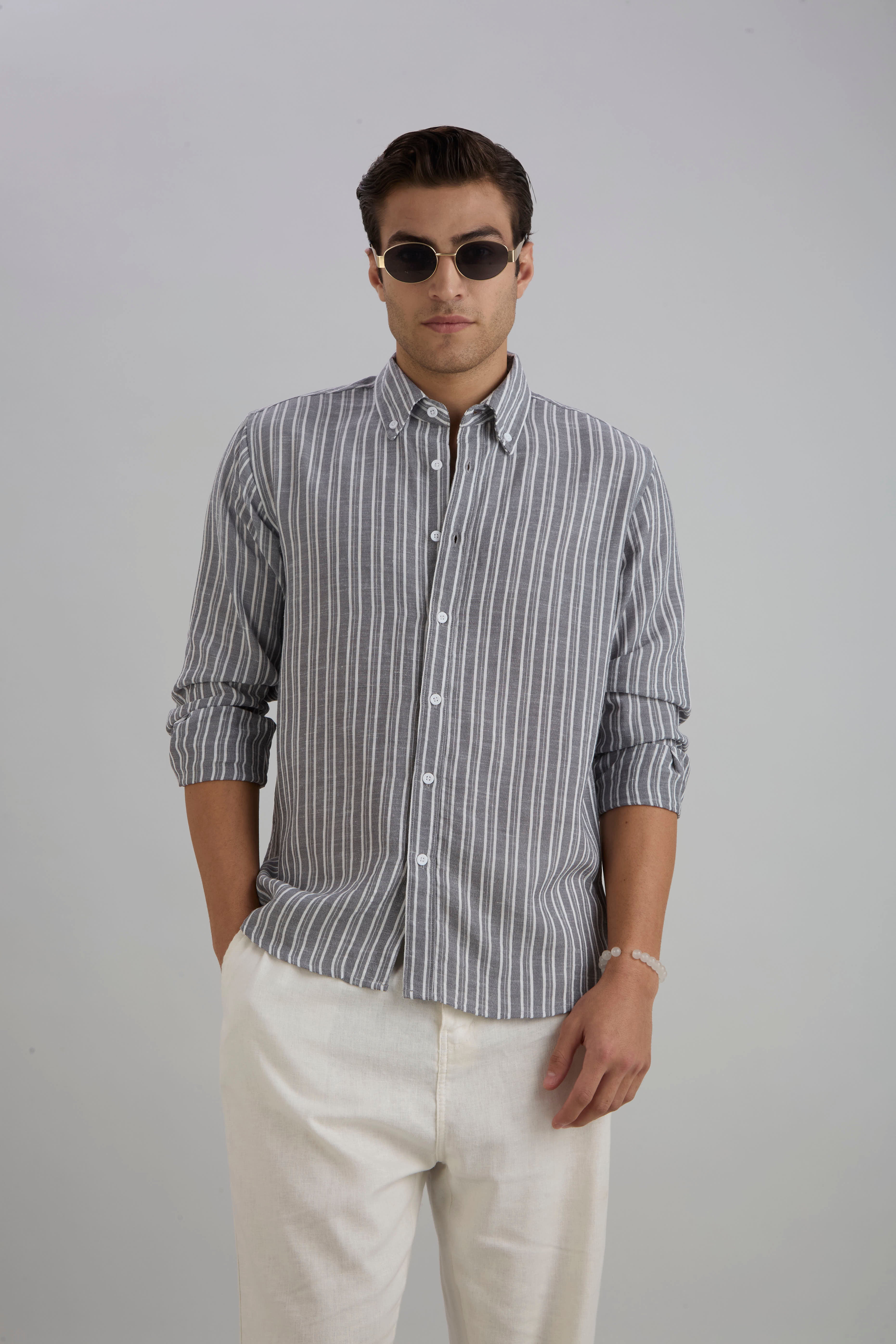 Horizon Stripes Shirt - Grey