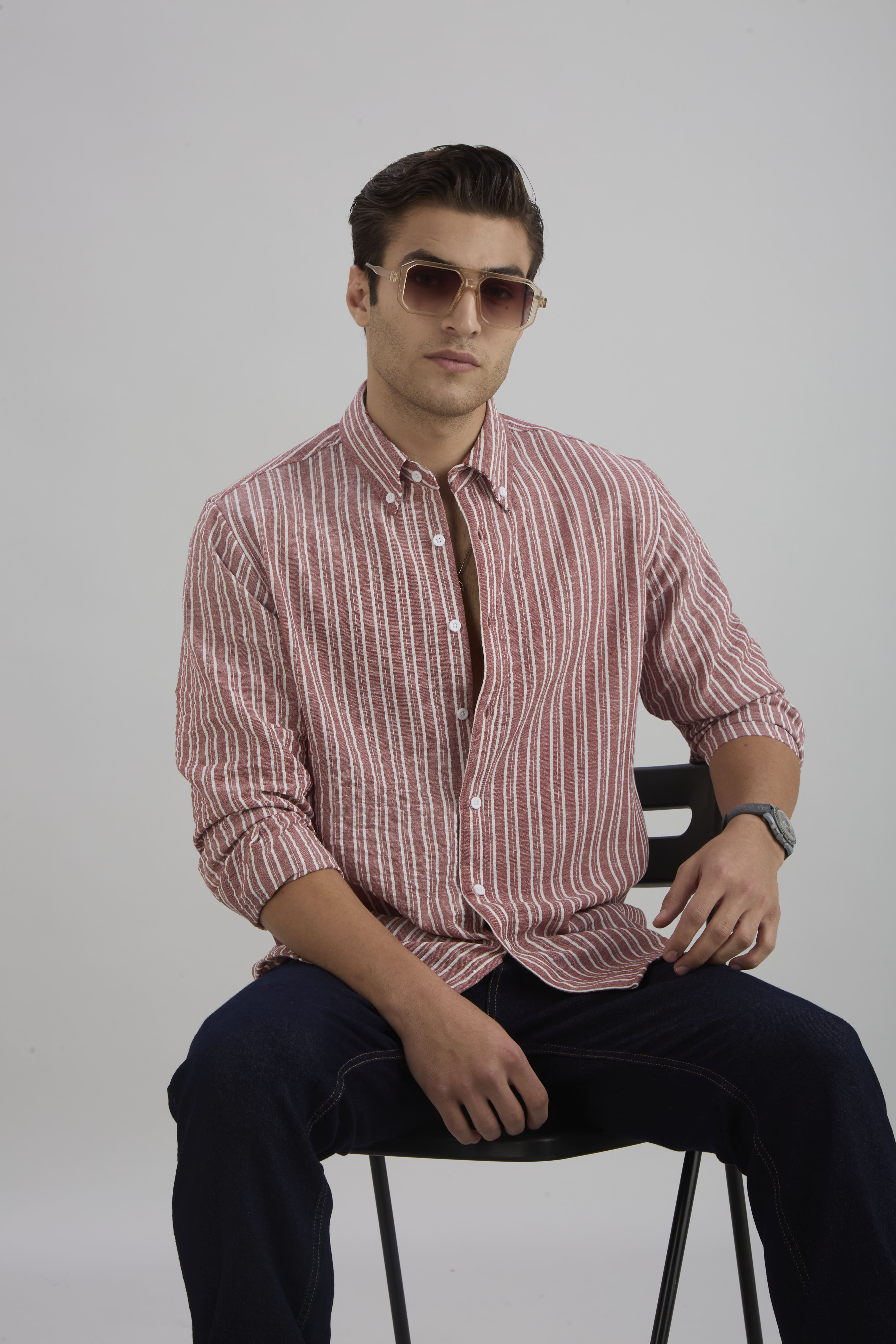 Horizon Stripes Shirt - Red
