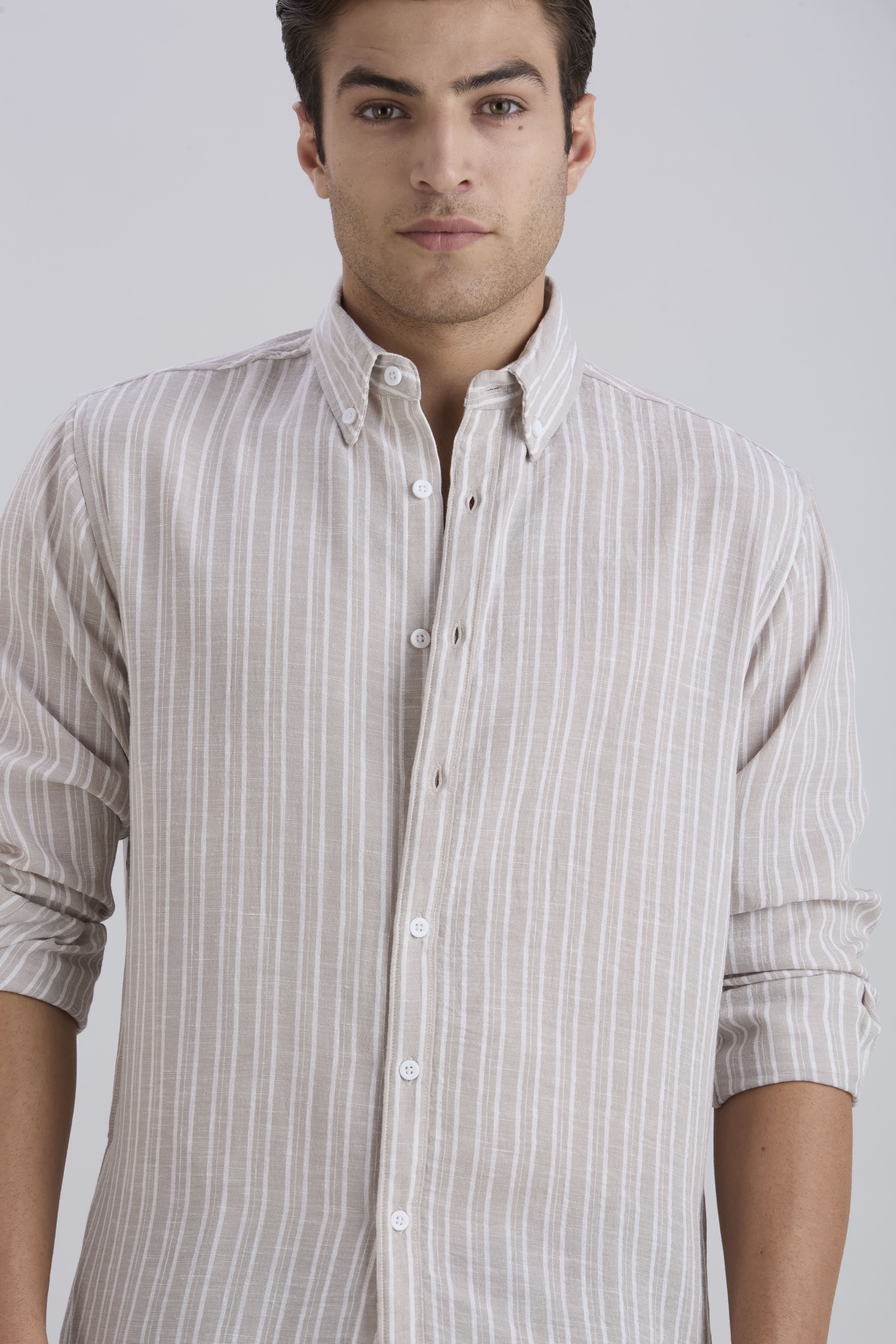 Horizon Stripes Shirt - Light Brown