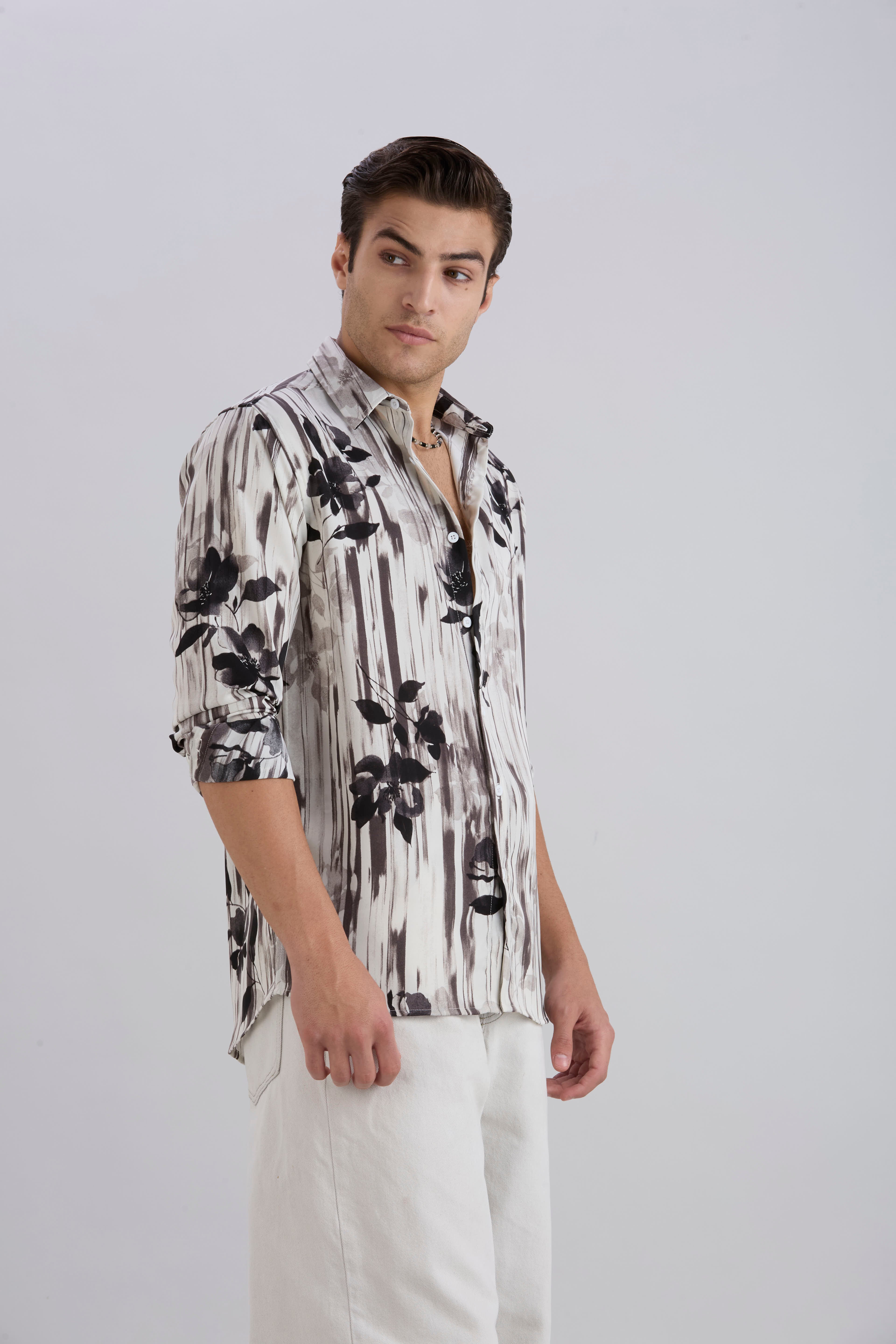 Petal Printed Shirt - White