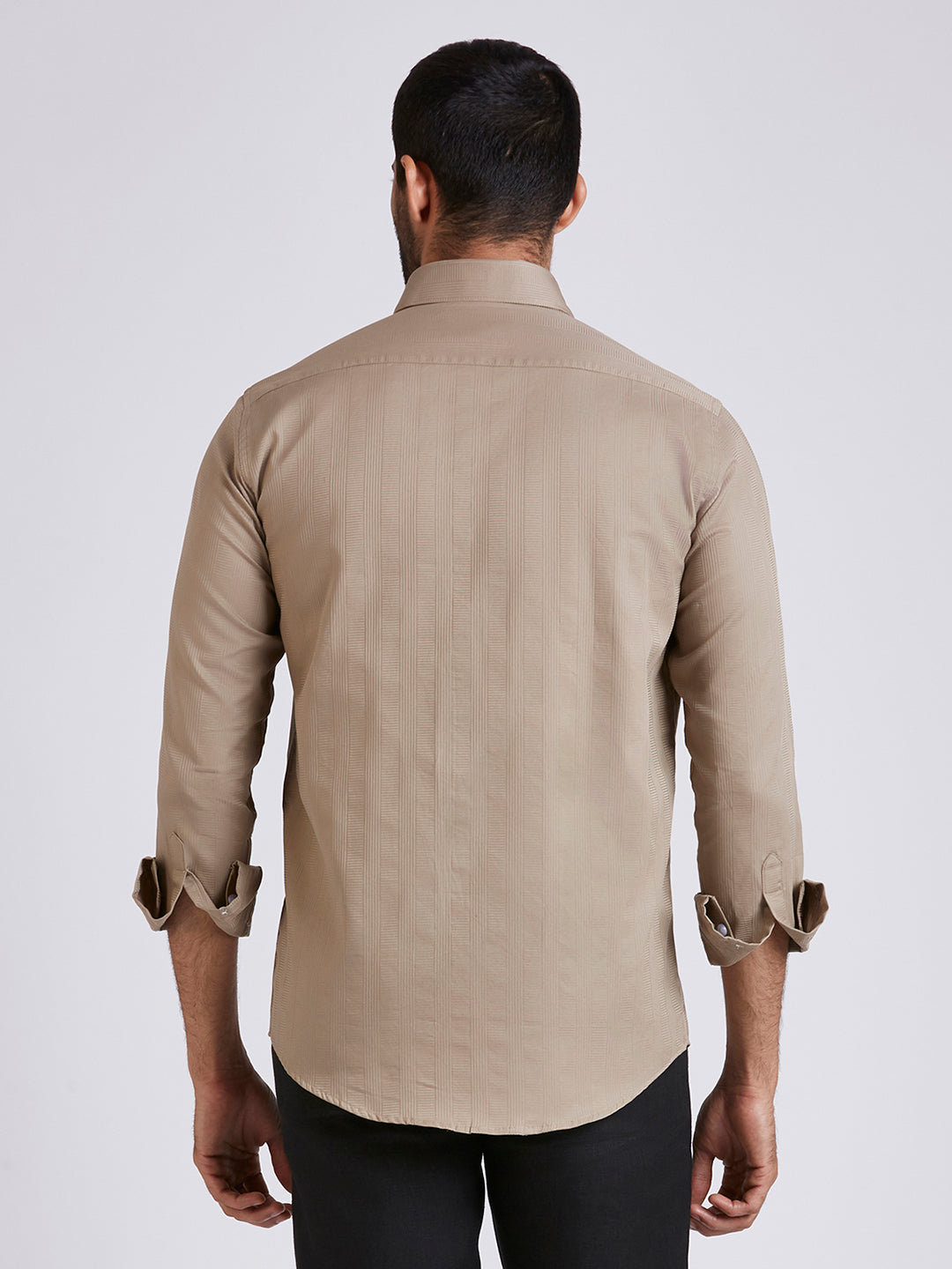 Dobby Stripe Shirt - beige