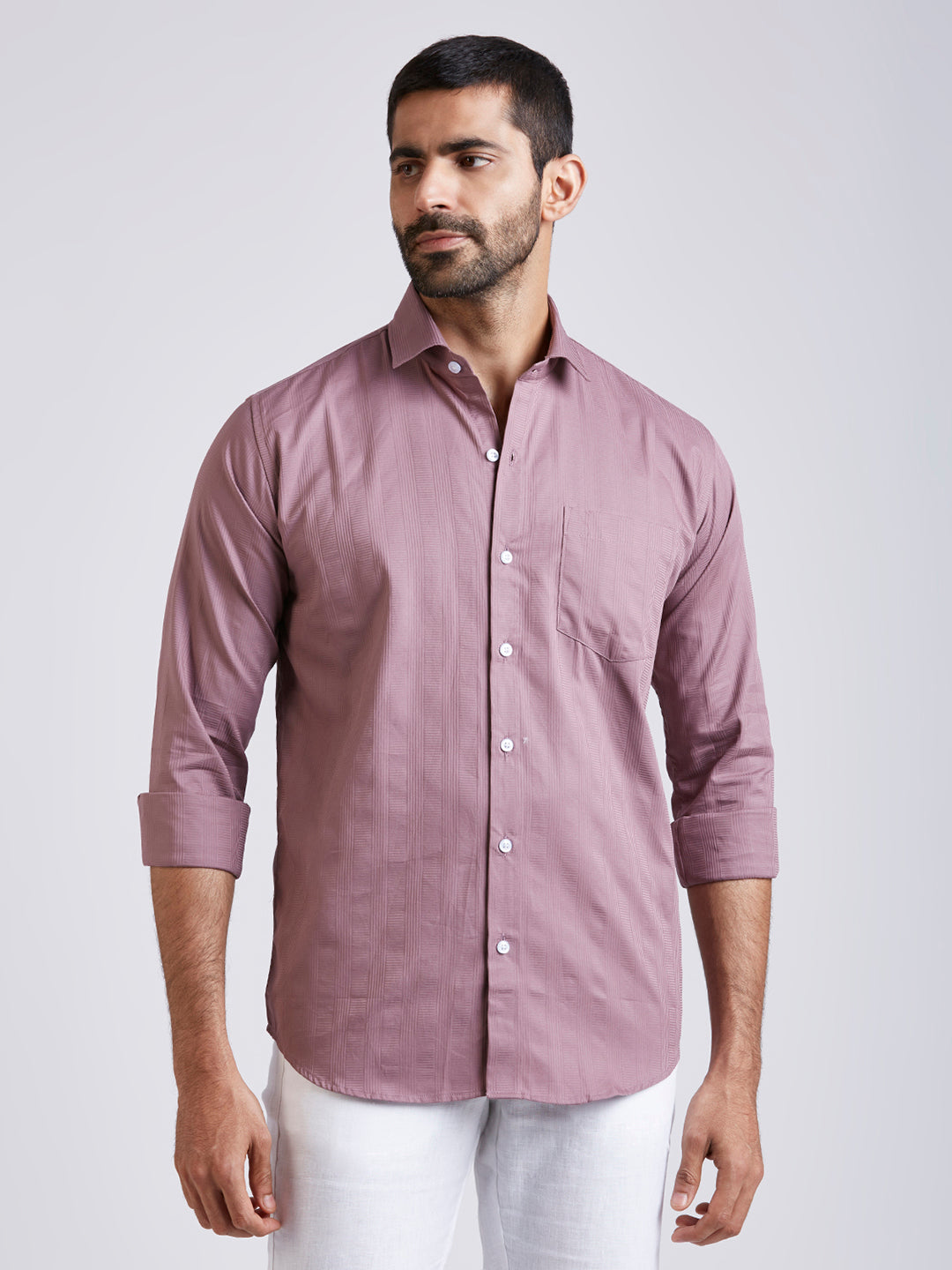 Dobby Stripe Shirt - Pink