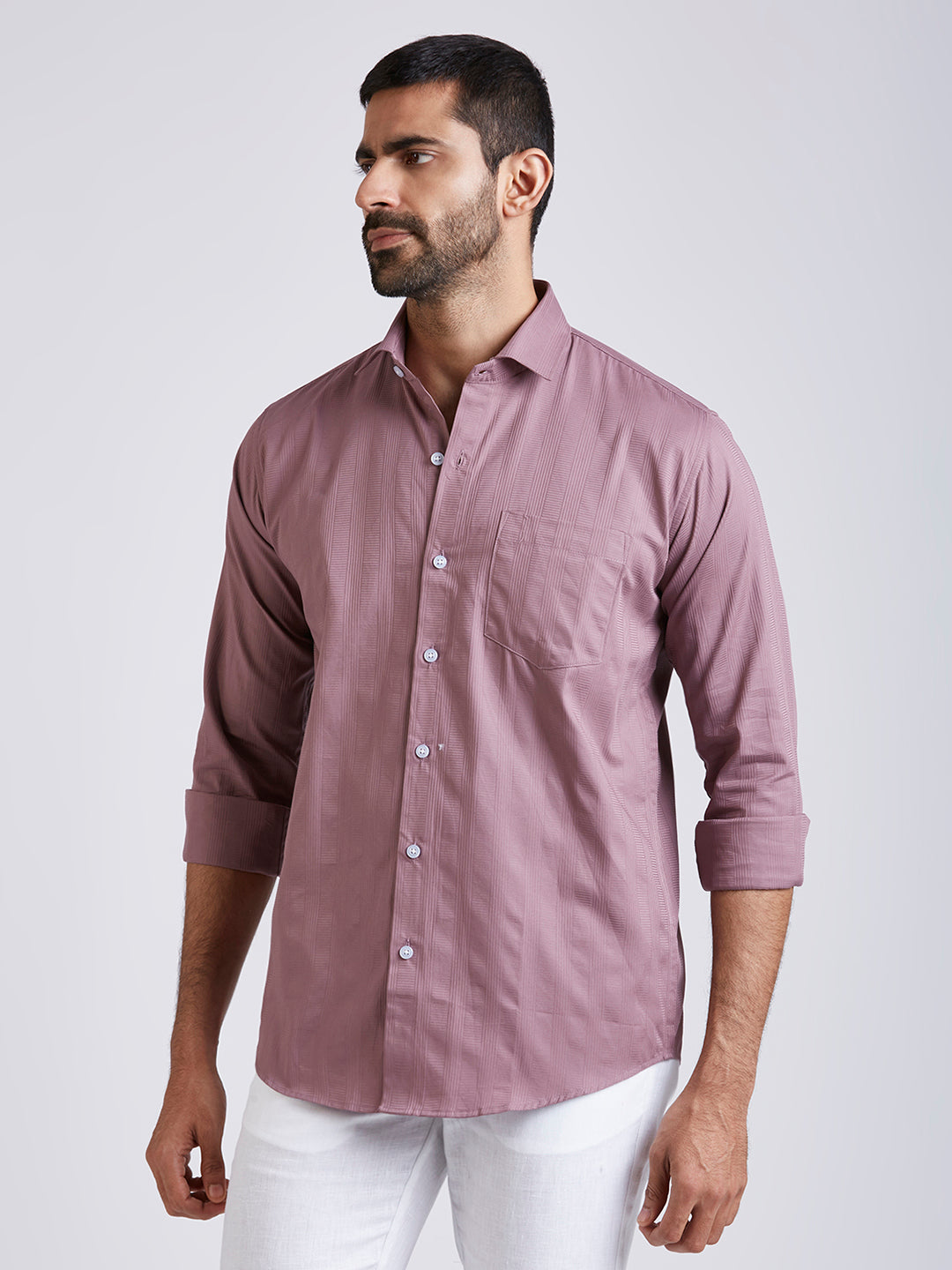 Dobby Stripe Shirt - Pink