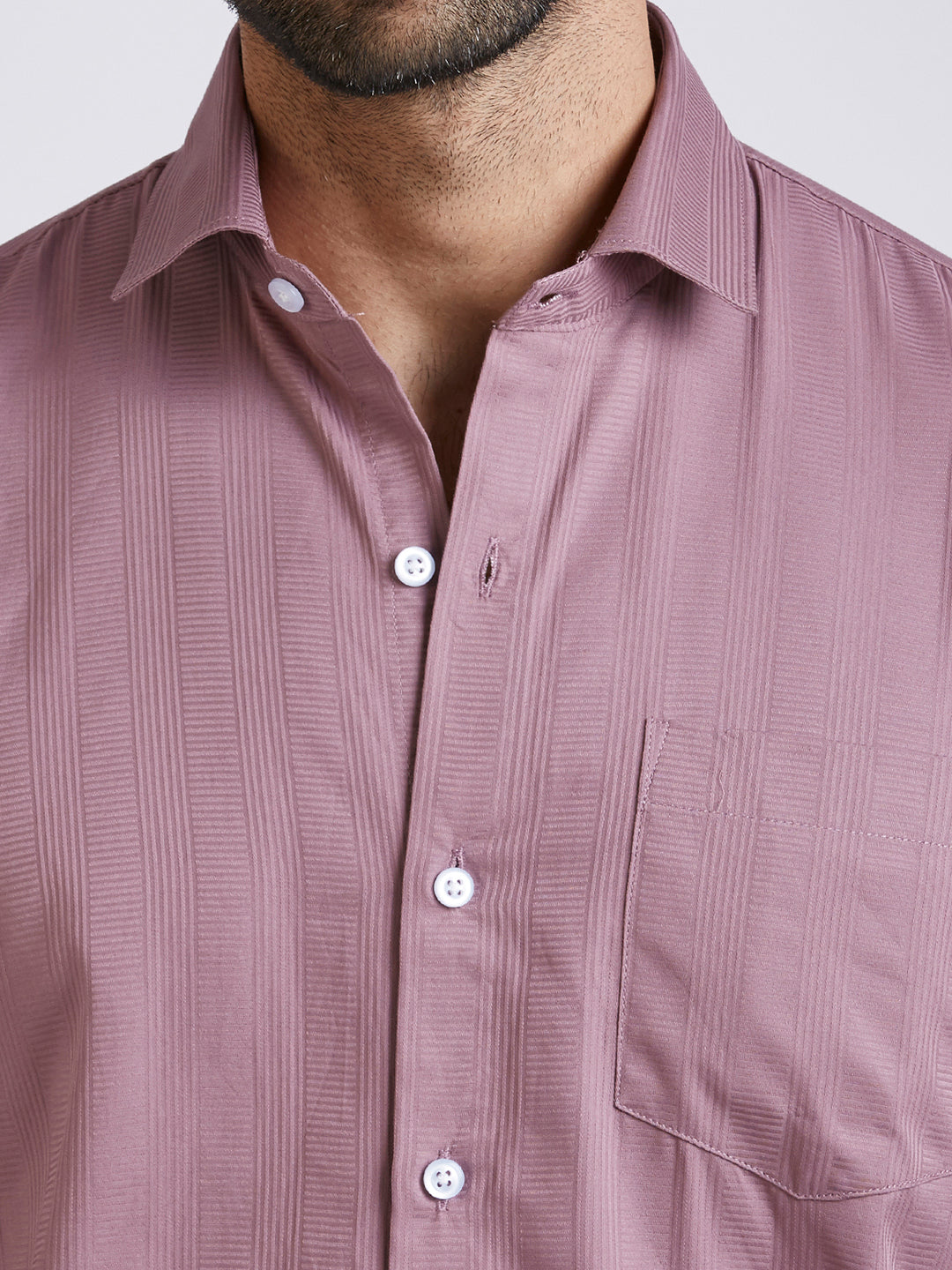 Dobby Stripe Shirt - Pink