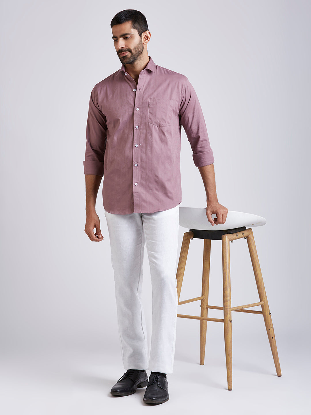 Dobby Stripe Shirt - Pink