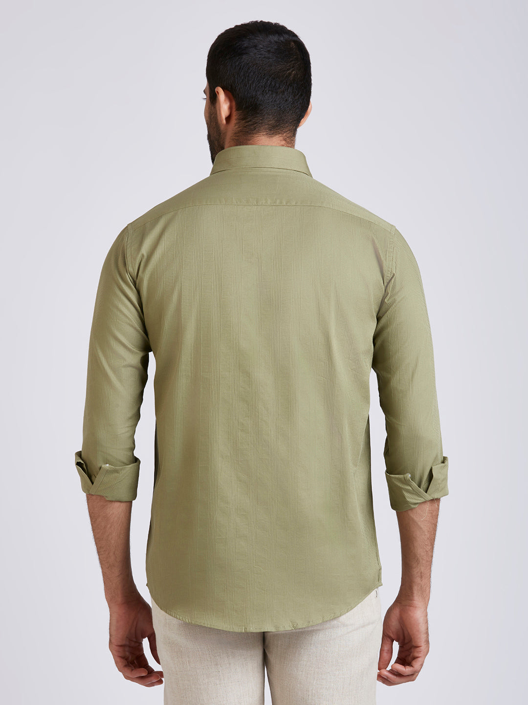 Dobby Stripe Shirt - Sage