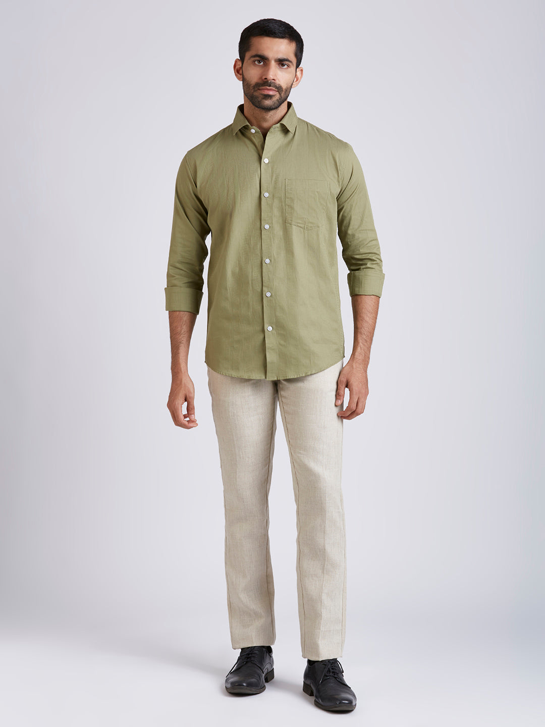 Dobby Stripe Shirt - Sage