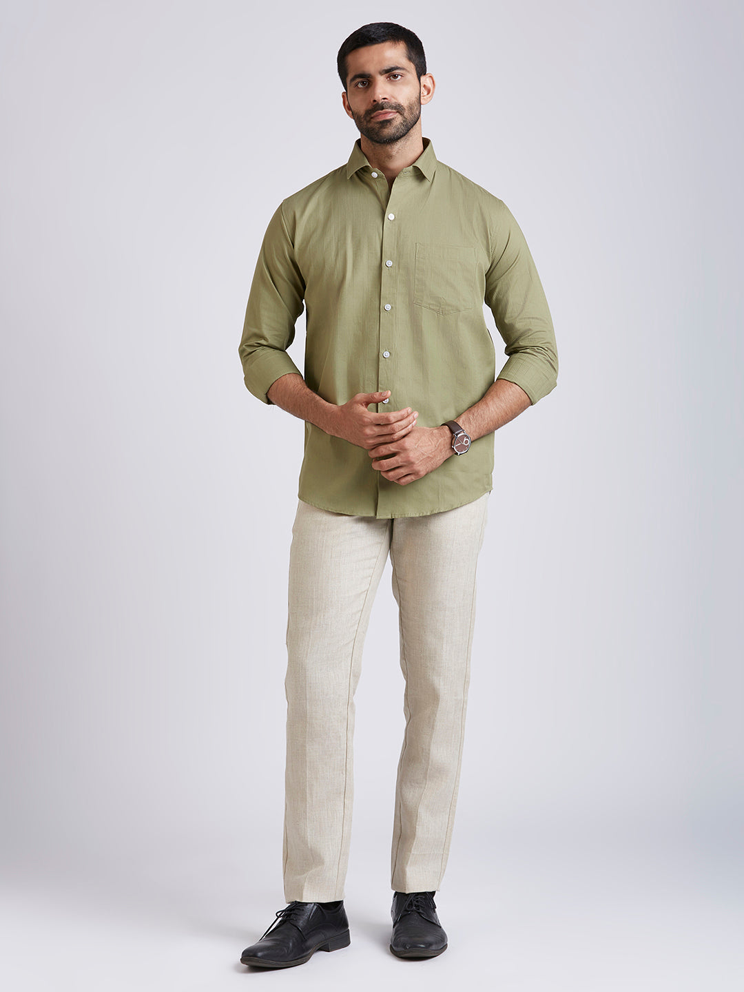 Dobby Stripe Shirt - Sage