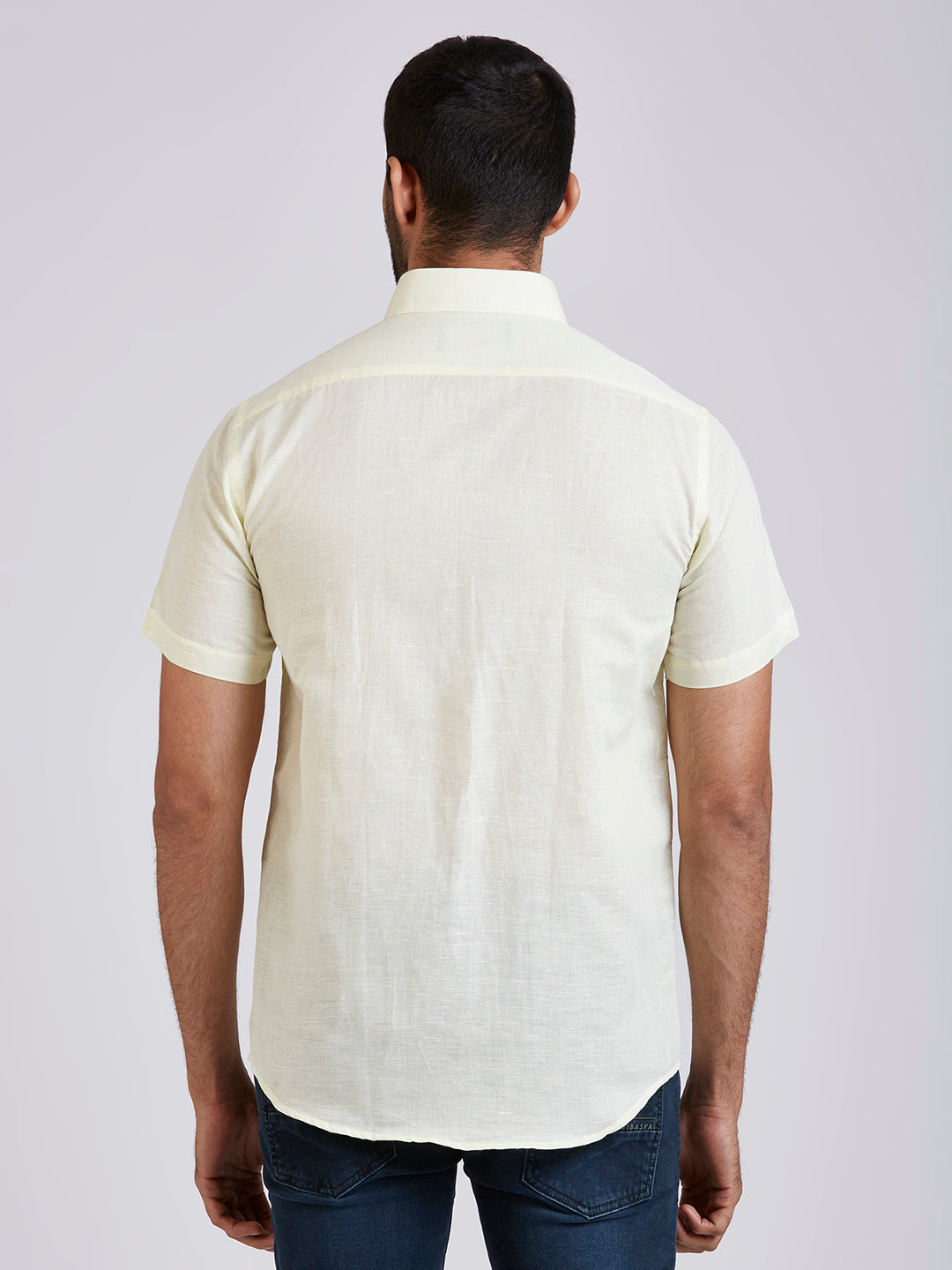 Mozark - Linen Half Sleeve Shirt - Yellow