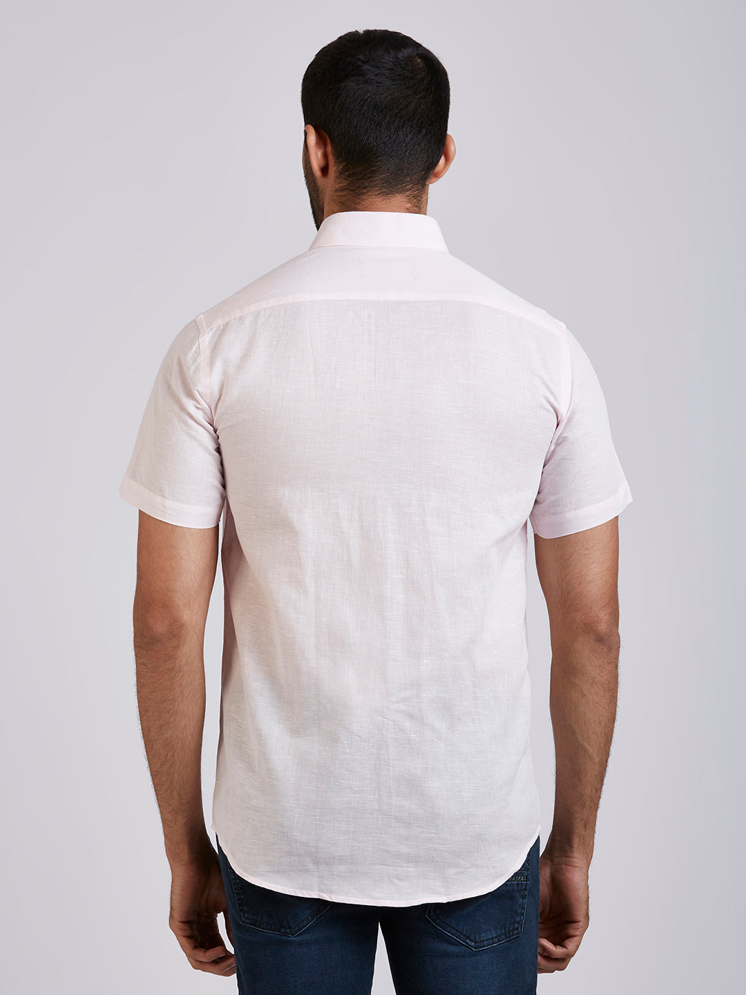 Mozark - Linen Half Sleeve Shirt - Pink