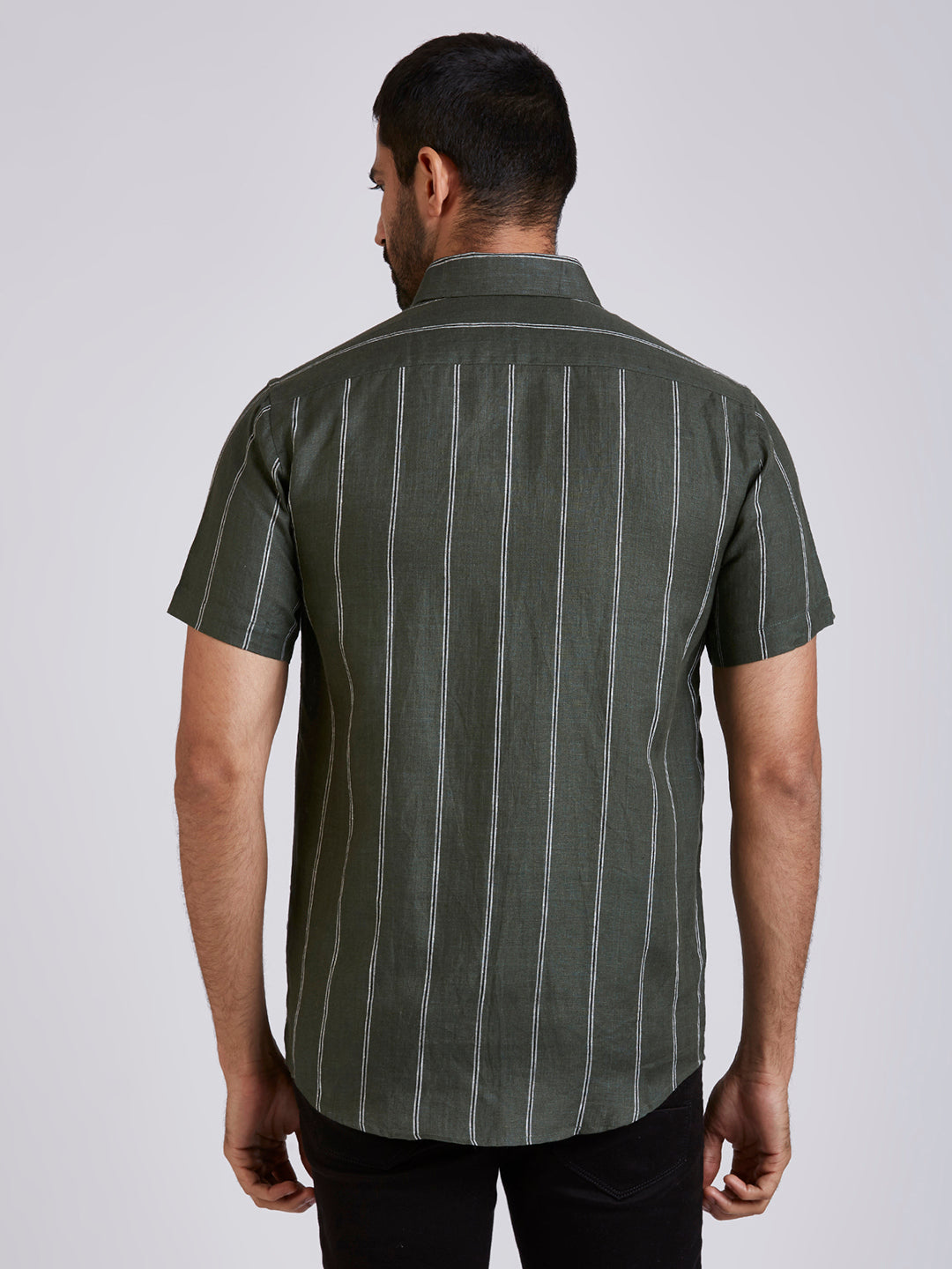 Slick - Pure Linen stripe shirt