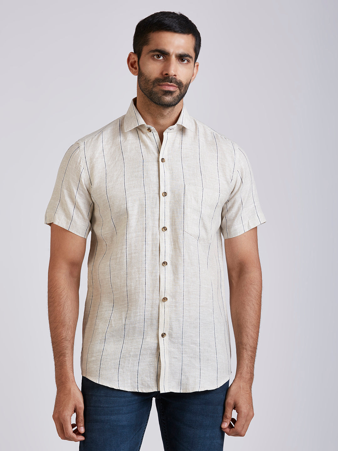 Slok - Pure Linen stripe shirt