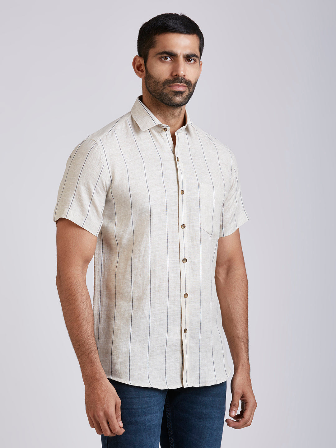 Slok - Pure Linen stripe shirt