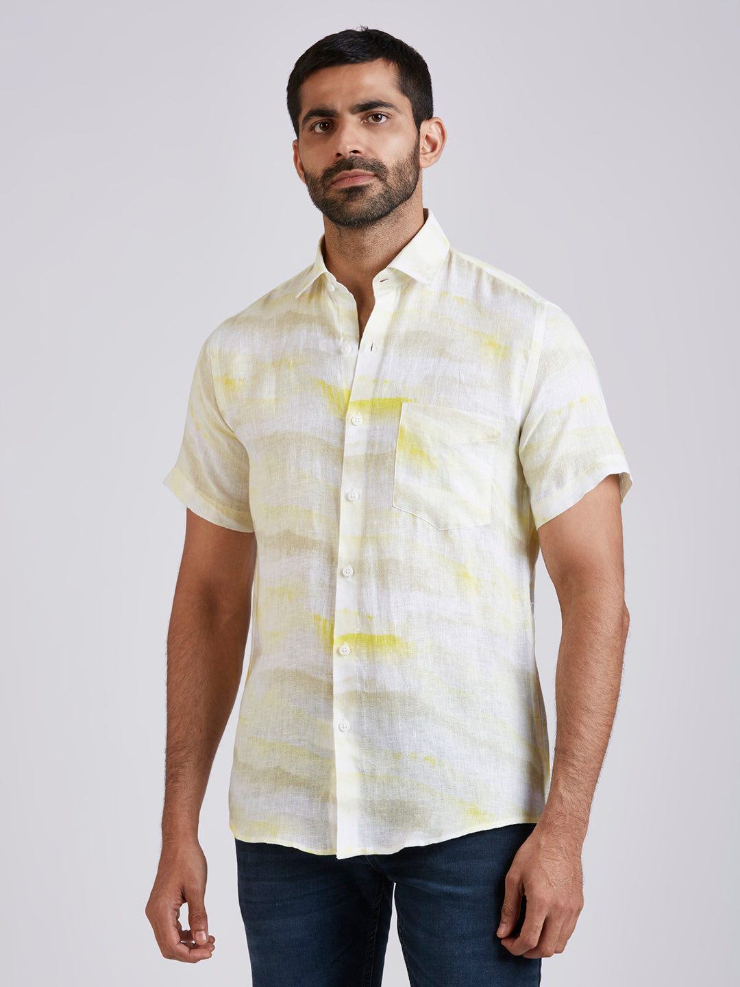 Sun - Pure Linen Printed shirt