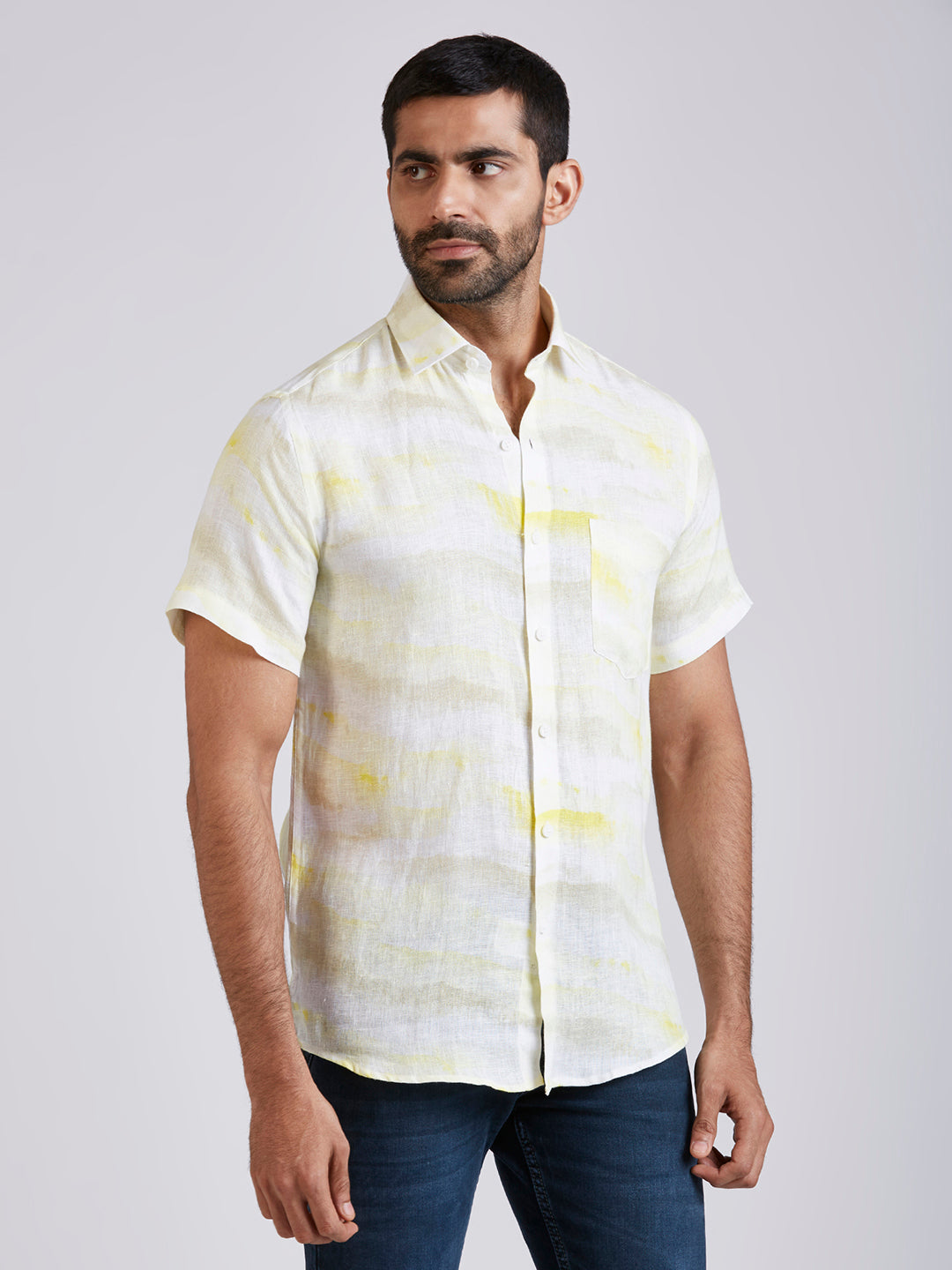 Sun - Pure Linen Printed shirt