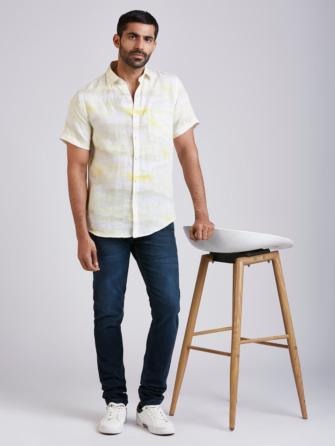 Sun - Pure Linen Printed shirt