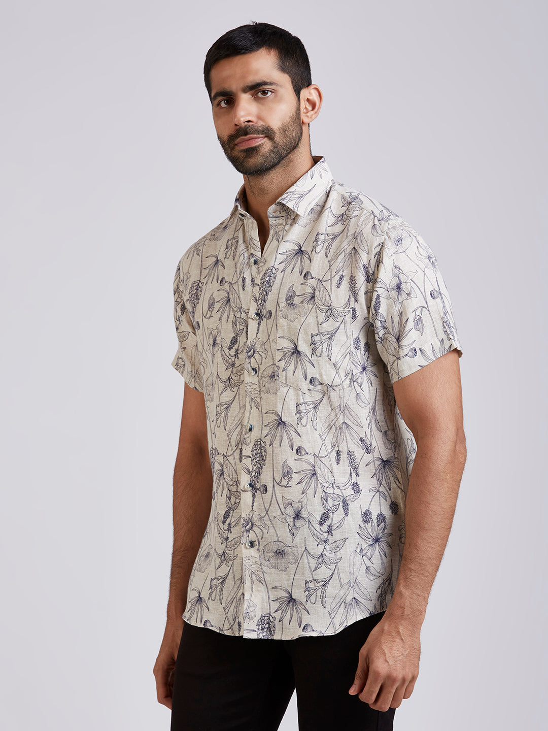 Flowr - Pure Linen Printed shirt