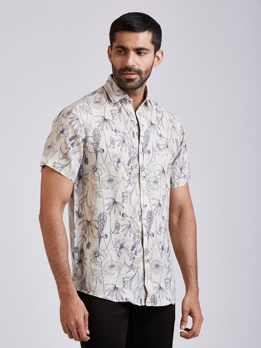 Flowr - Pure Linen Printed shirt