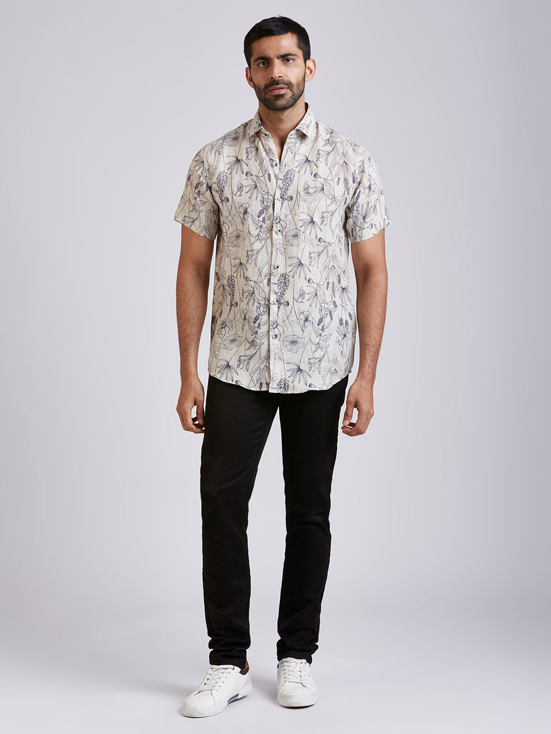 Flowr - Pure Linen Printed shirt