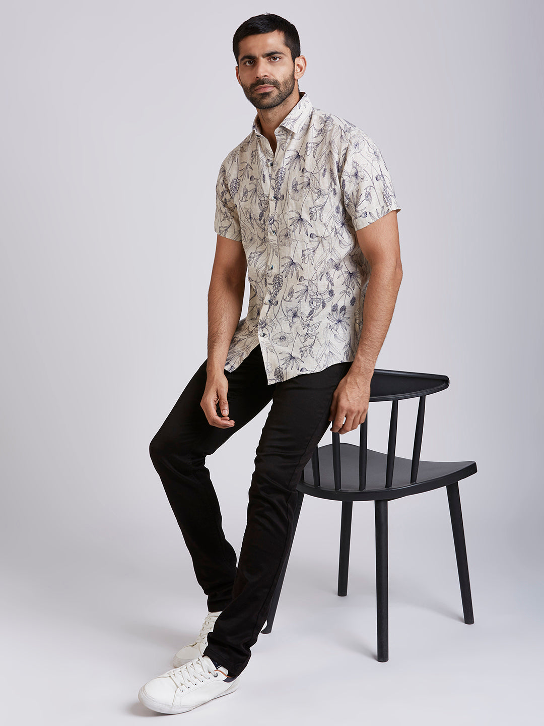 Flowr - Pure Linen Printed shirt