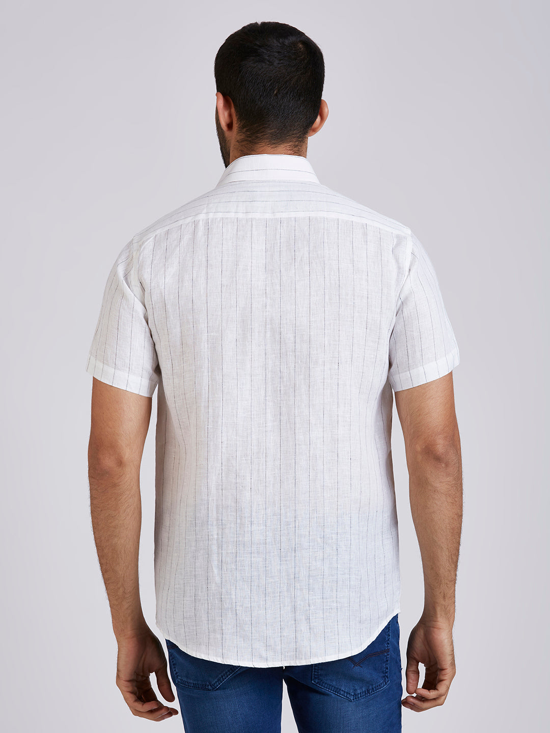 Milky - Pure Linen stripe shirt