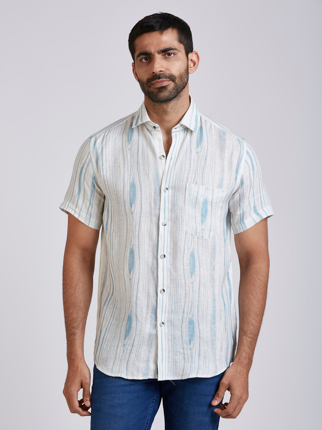 Ice - Pure Linen Printed shirt