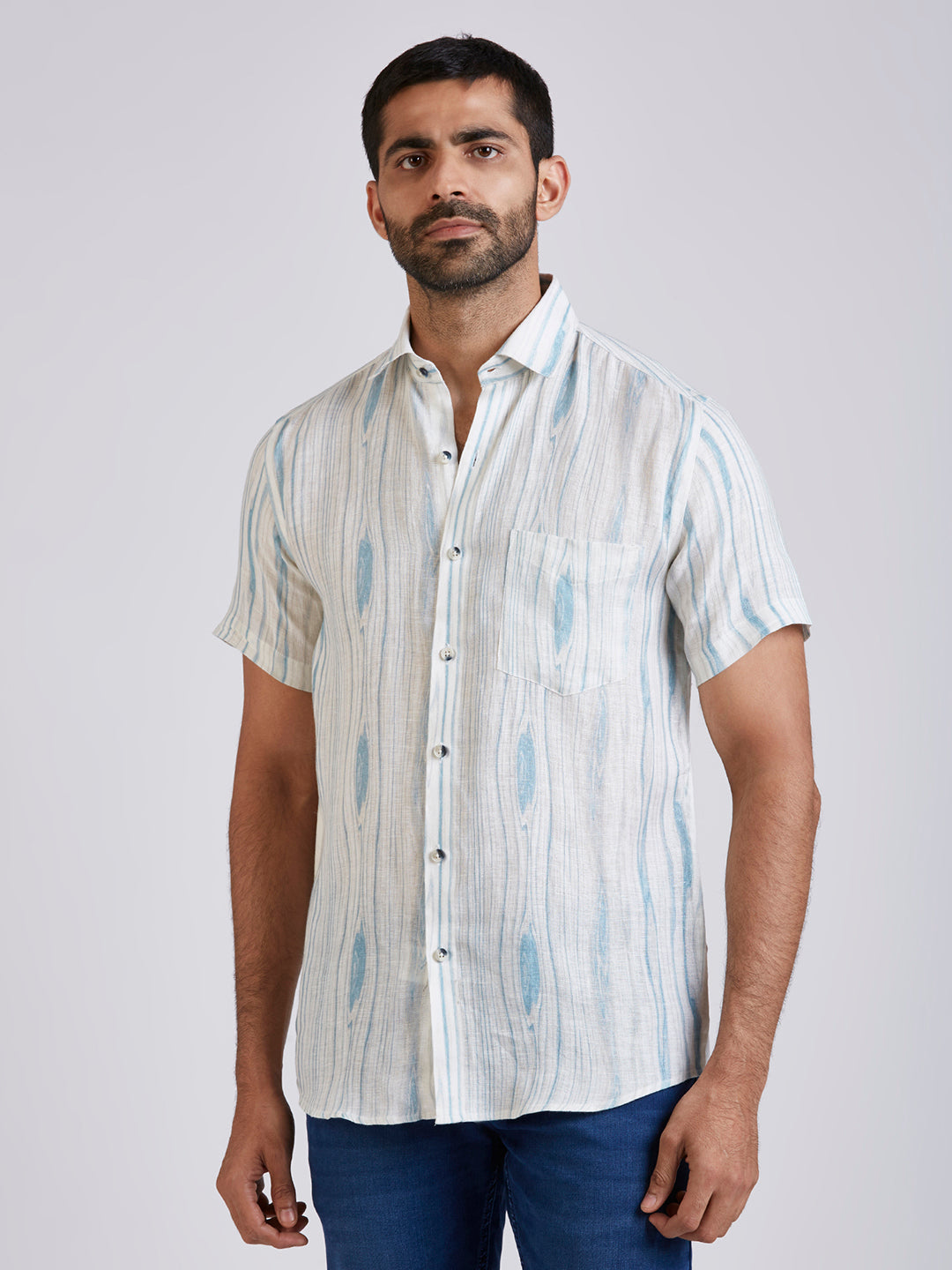 Ice - Pure Linen Printed shirt