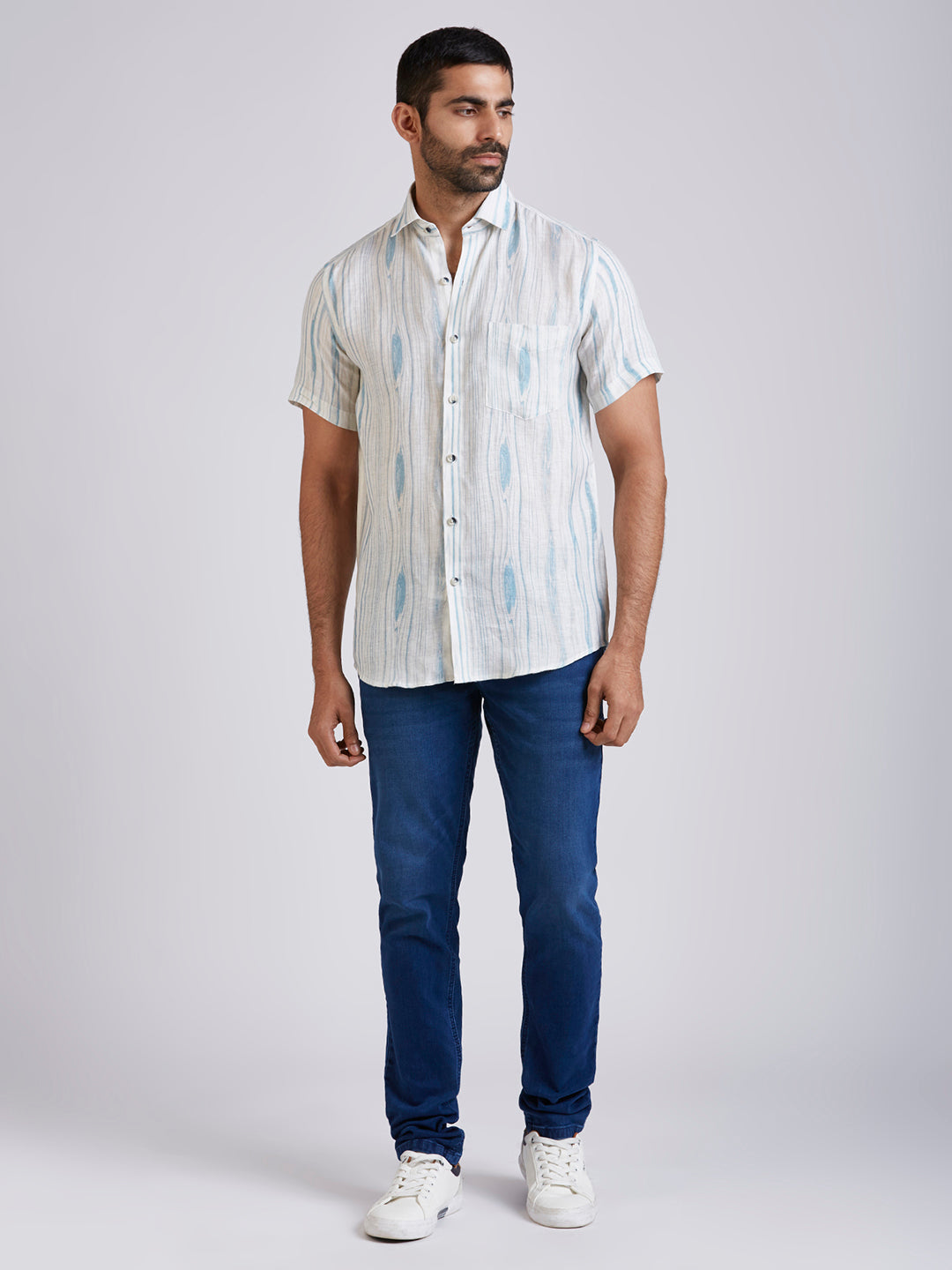 Ice - Pure Linen Printed shirt