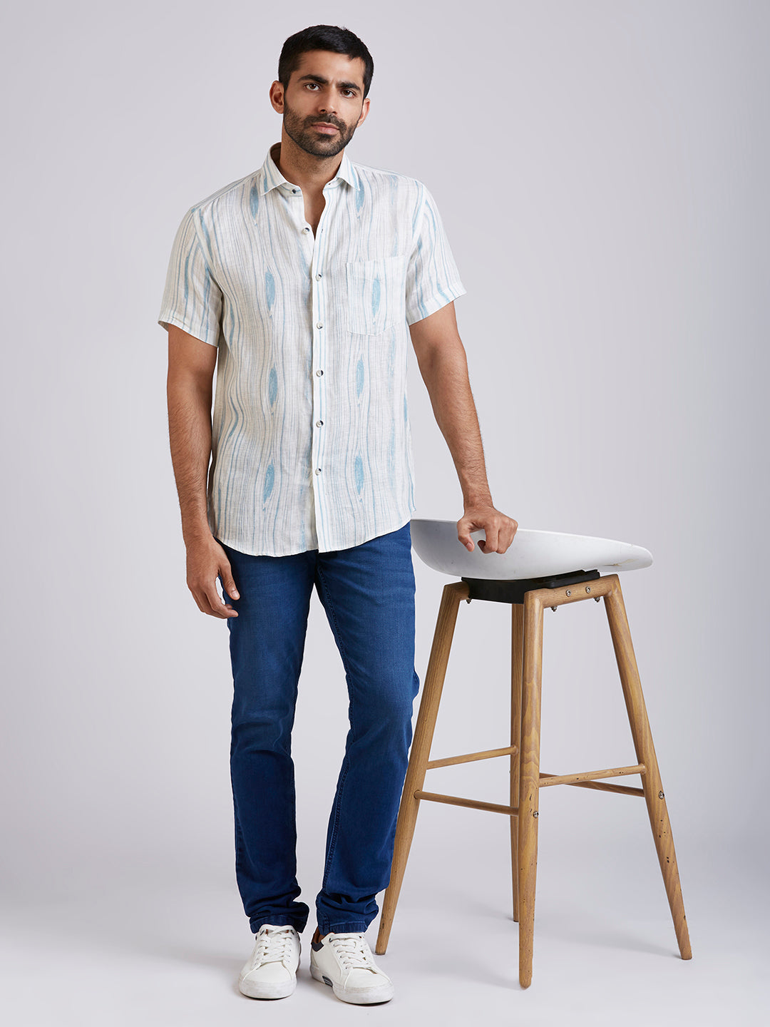 Ice - Pure Linen Printed shirt