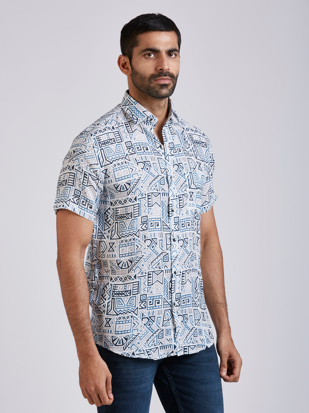 Maze - Pure Linen Printed shirt