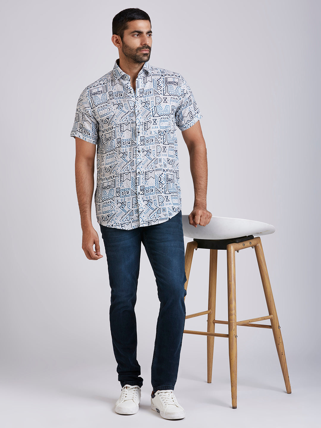 Maze - Pure Linen Printed shirt