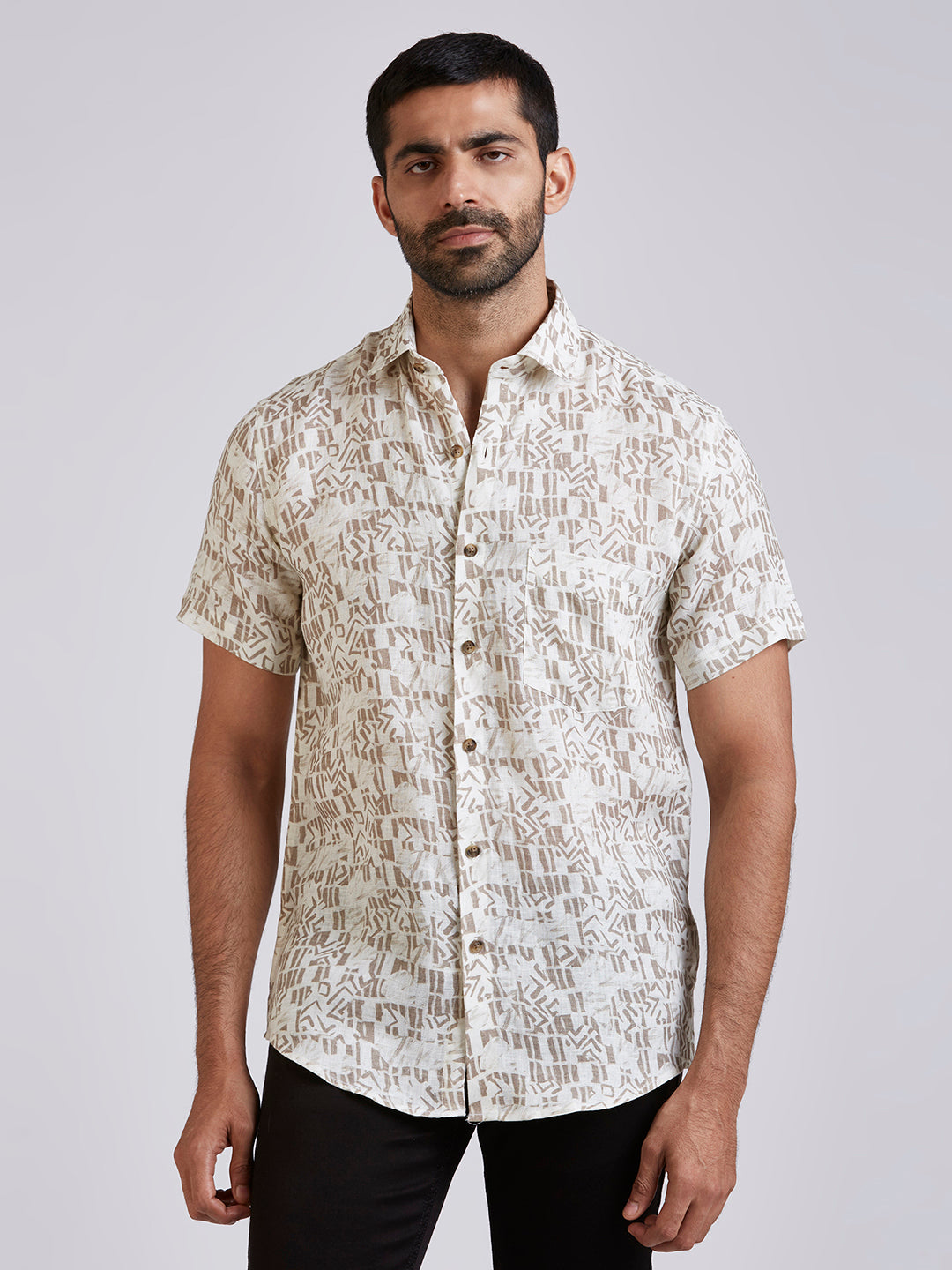 Crad - Pure Linen Printed shirt