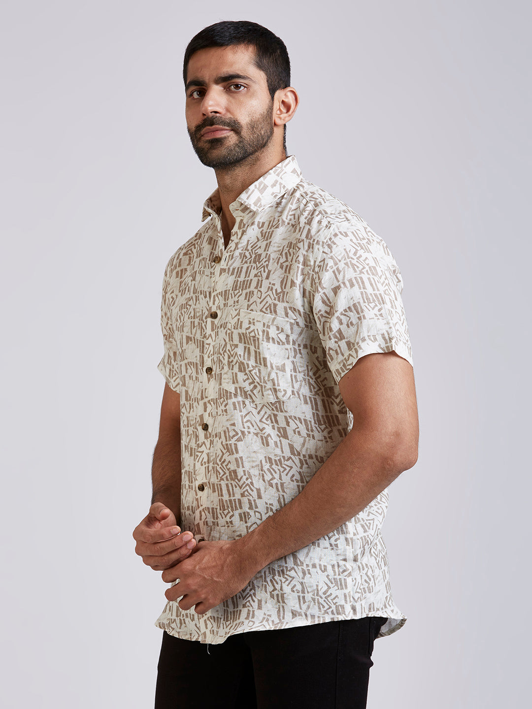 Crad - Pure Linen Printed shirt