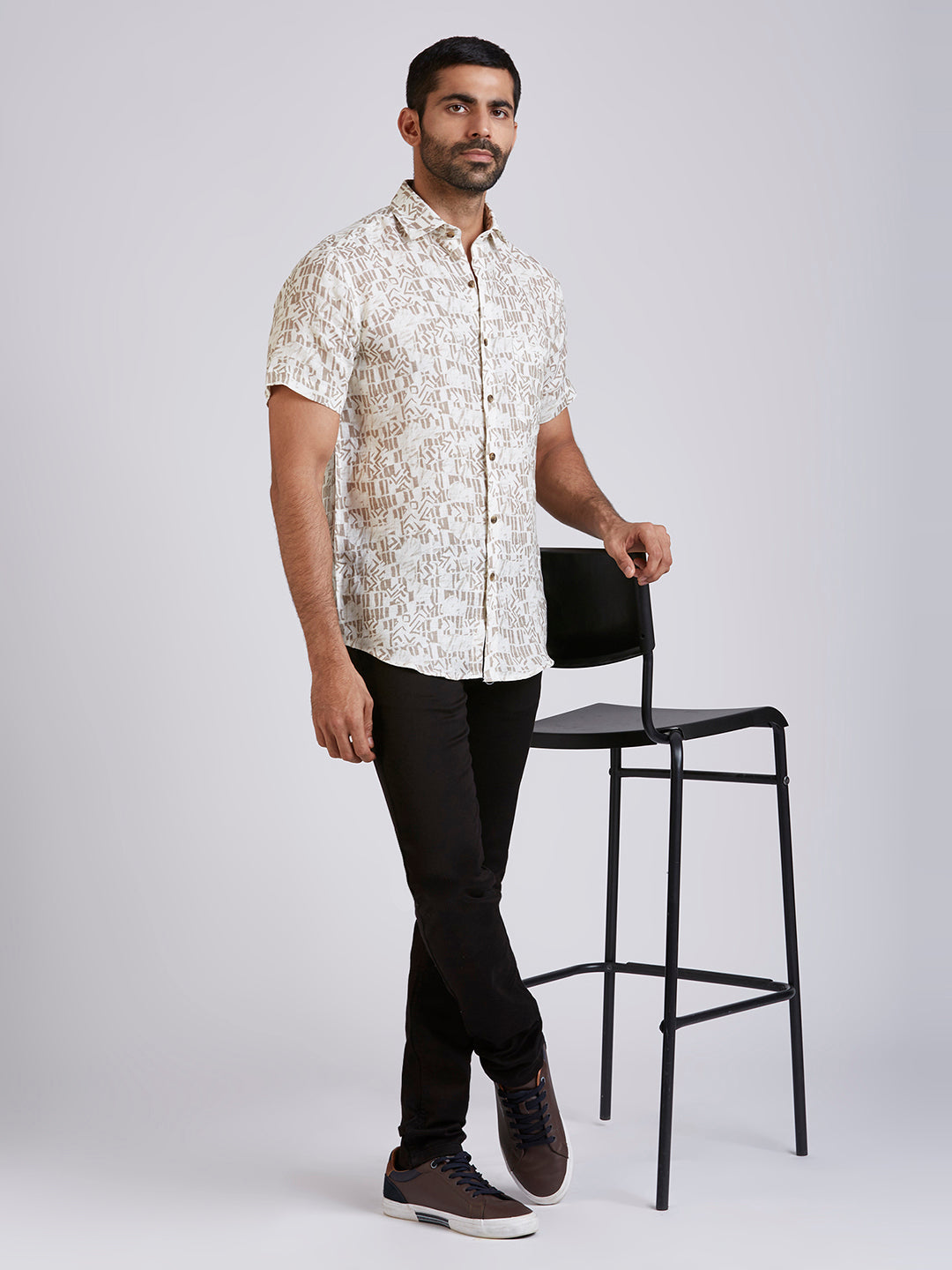 Crad - Pure Linen Printed shirt