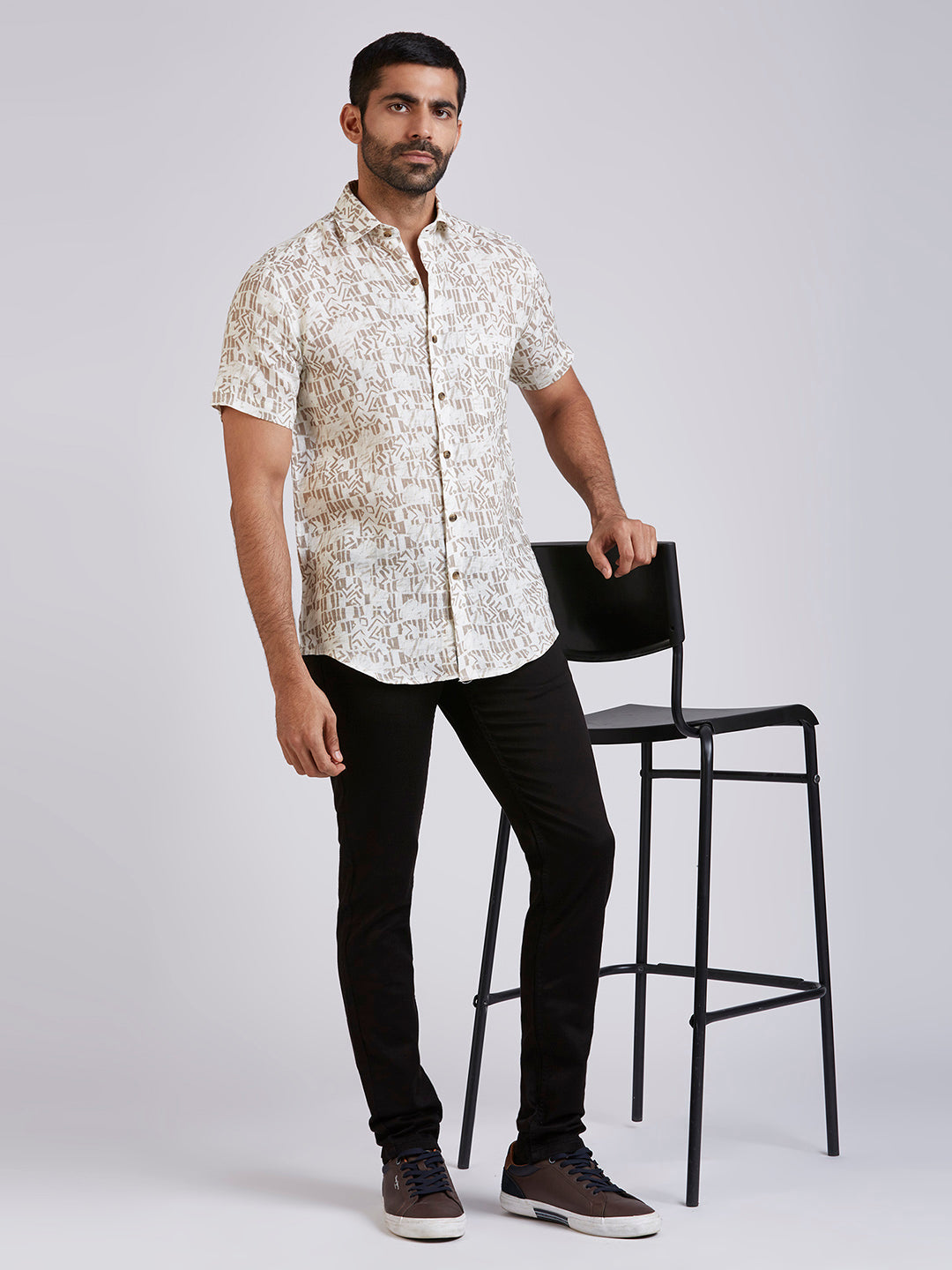 Crad - Pure Linen Printed shirt