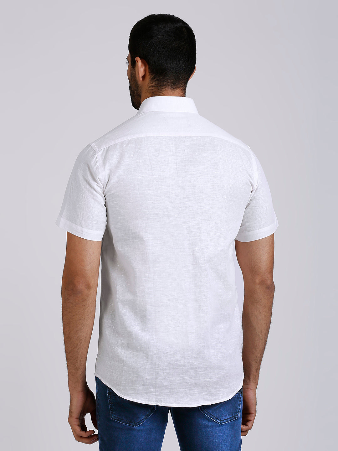 Mozark - Linen Half Sleeve Shirt - White