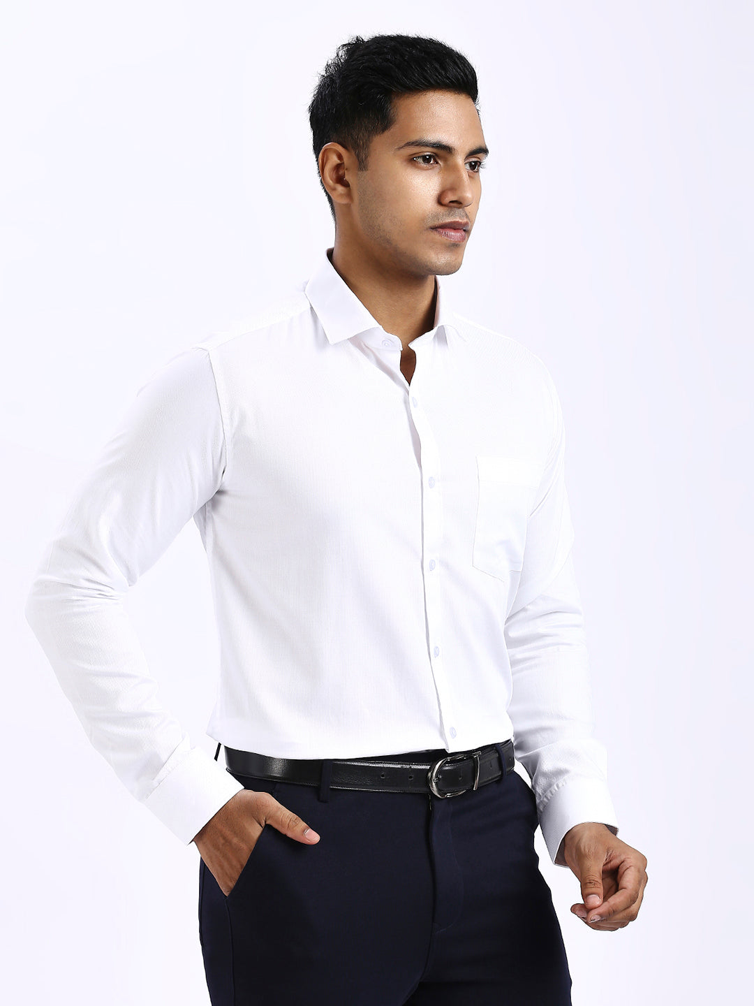 Cleek - Chevron Formal shirt - White