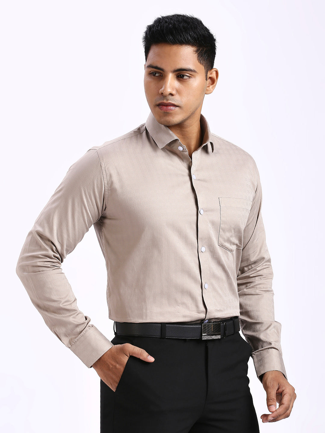 Drex - Self Checks shirt - Beige