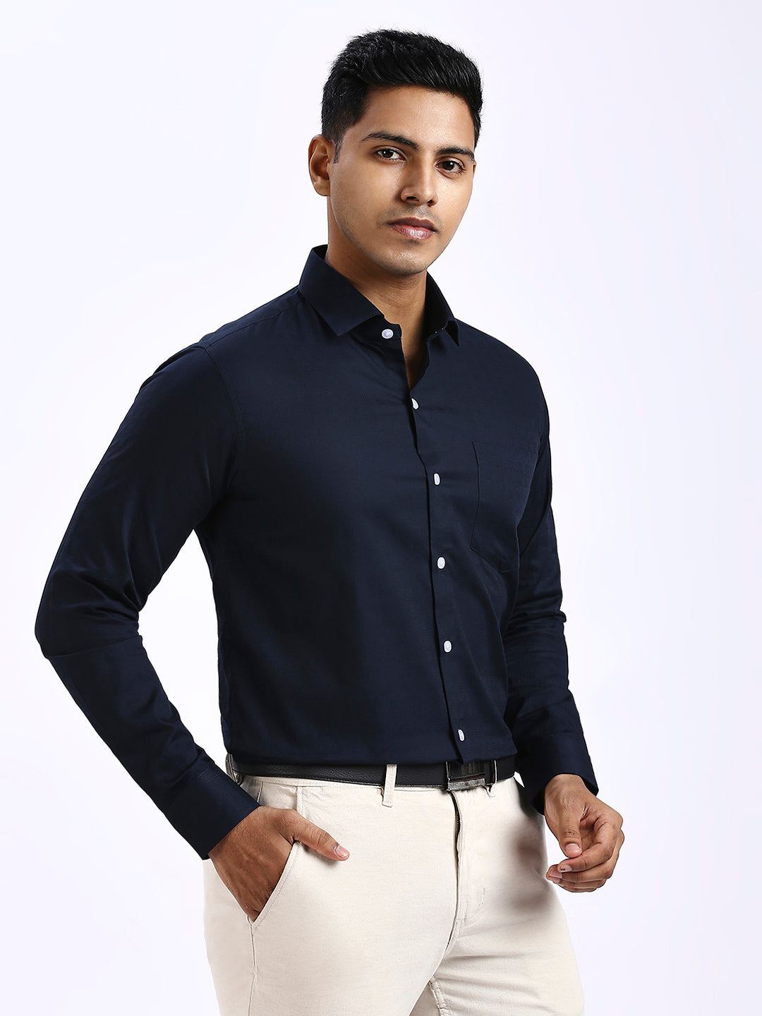 Drex - Self Checks shirt - Navy