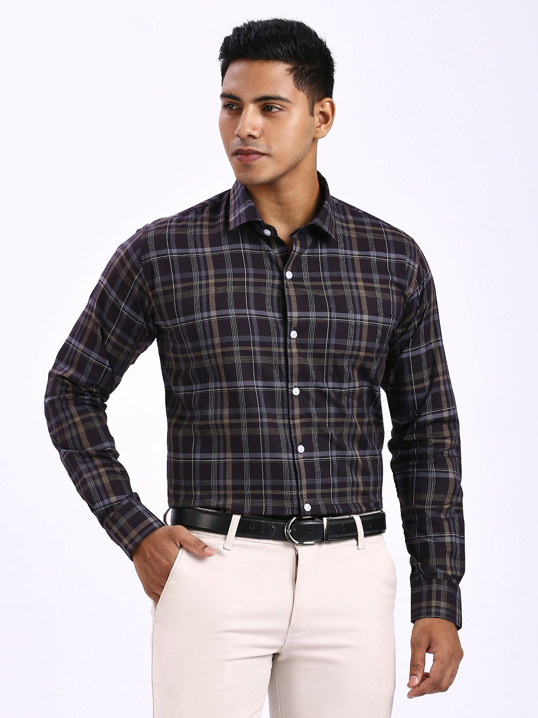 Napo - Slim fit Checkered Shirt