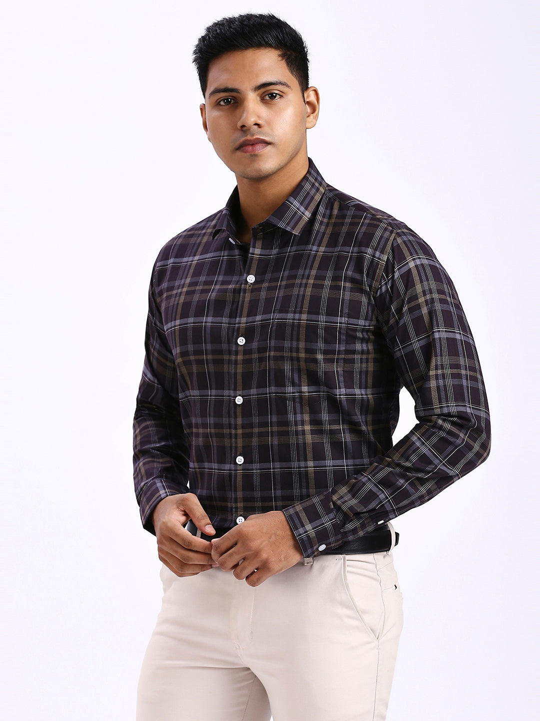 Napo - Slim fit Checkered Shirt