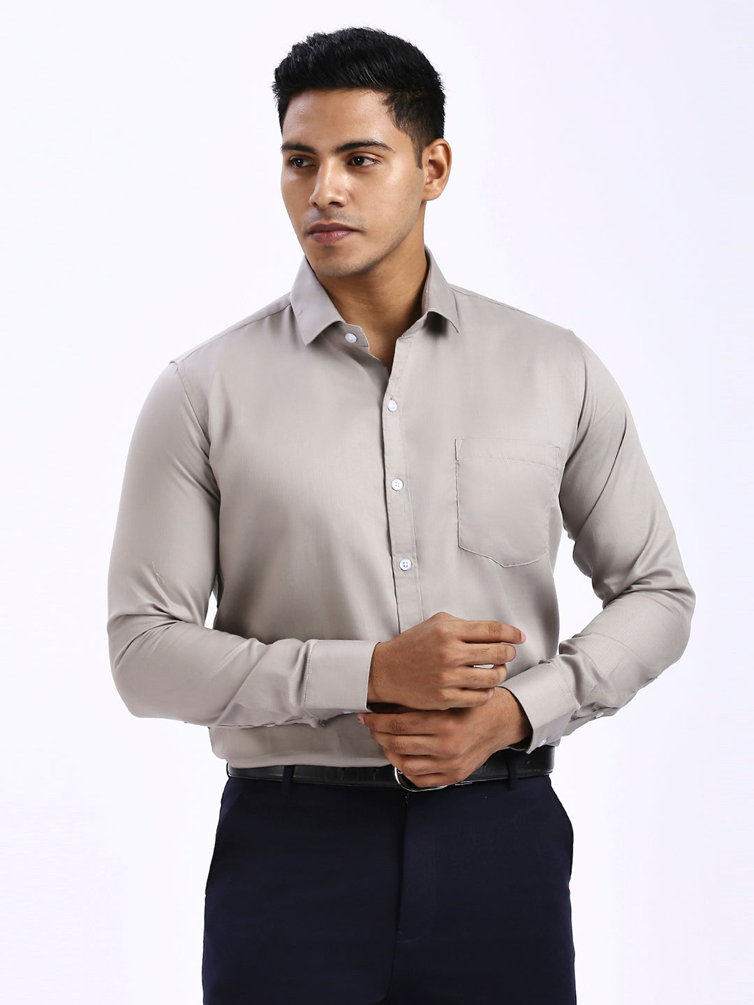 Cleek - Chevron Formal shirt - Grey