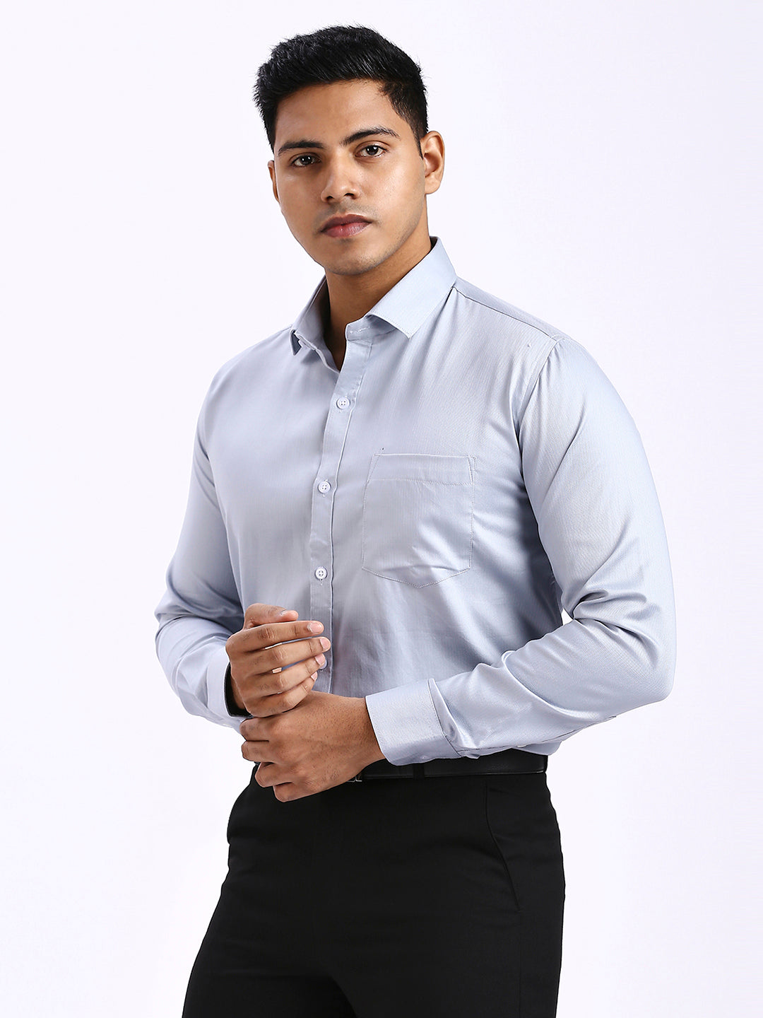 Cleek - Chevron Formal shirt - Cobalt