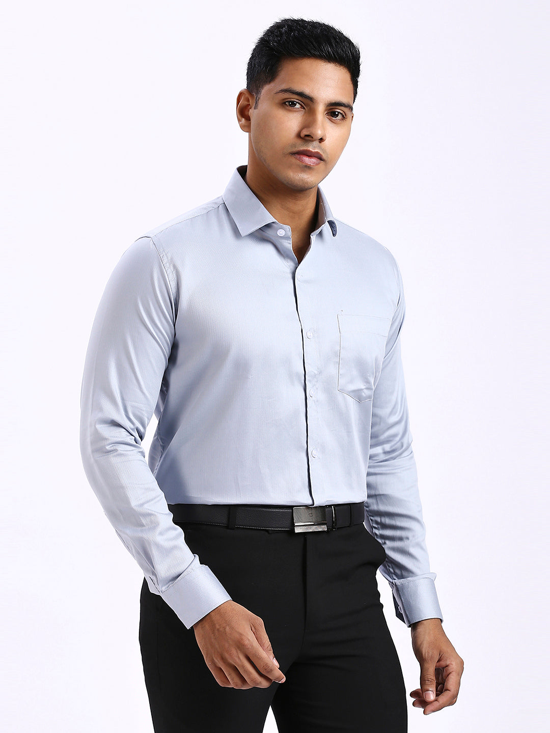 Cleek - Chevron Formal shirt - Cobalt