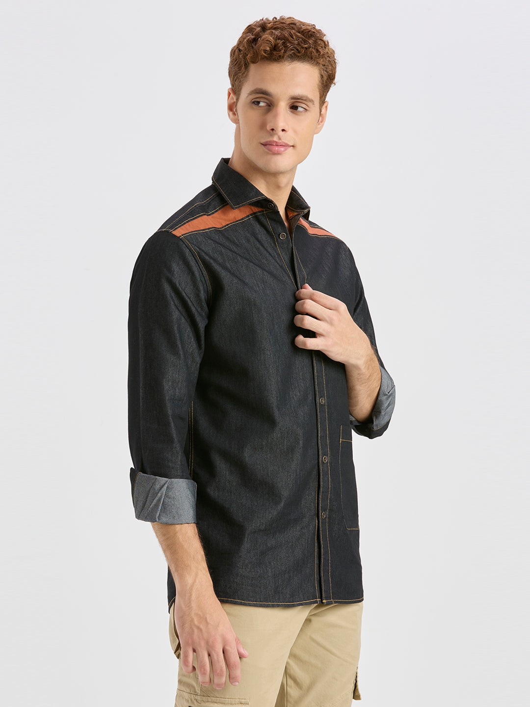Charcoal Stitch Denim Shirt