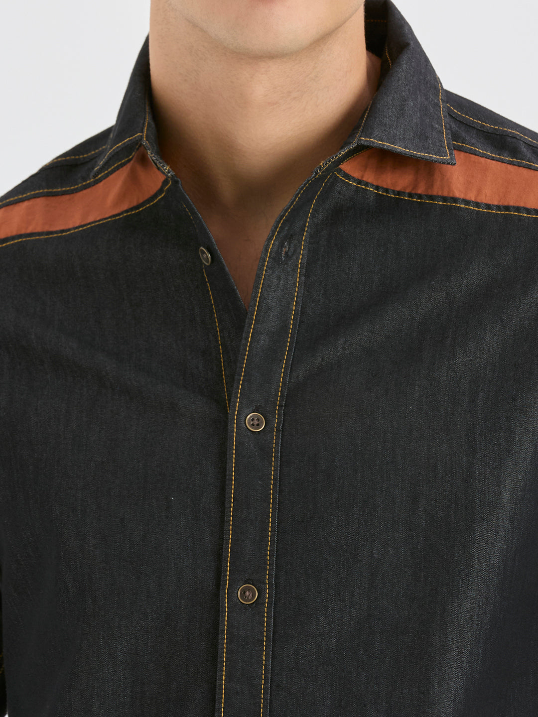 Charcoal Stitch Denim Shirt