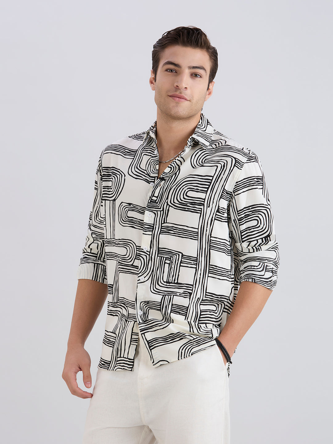Chromatic Printed Shirt - White